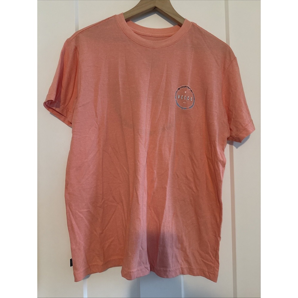 Veece T Shirt Coral Orange Large L Mmxvi Logo